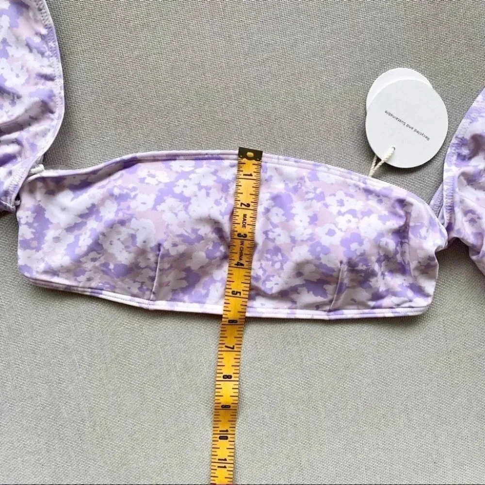 NWT Free People Peony Lavender Fleur Bikini Swim Swimsuit Top Purple 12 / Large - Picture 9 of 11